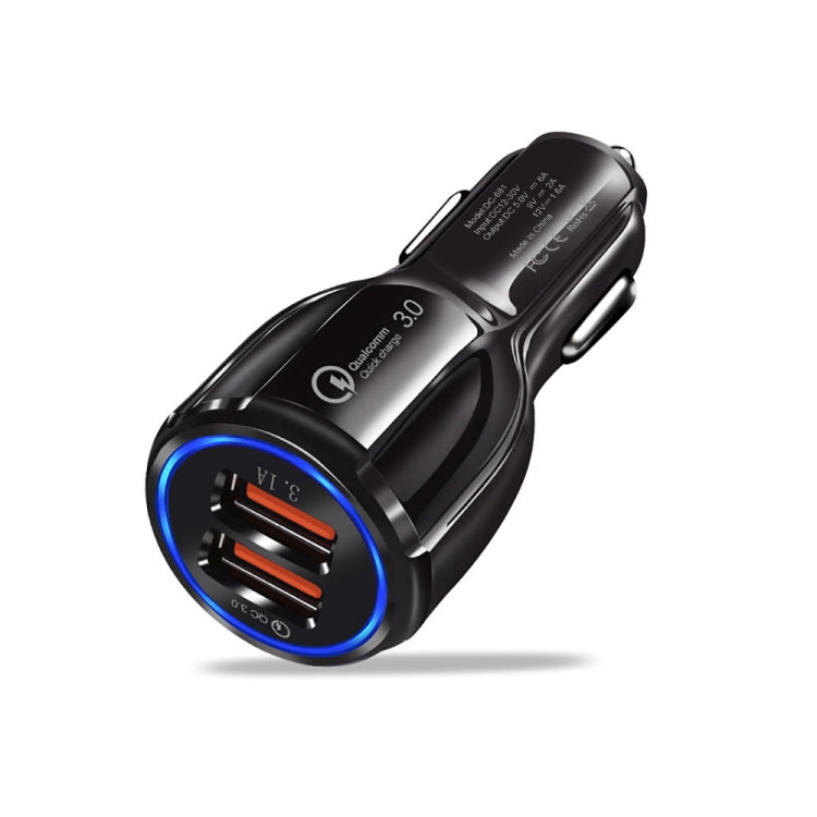 Qc3.0 Dual USB 6A Vehicle Fast Charger / Mobile Phone Tablet Fast Charging(Black) - Car Charger by PMC TechLife | Online Shopping South Africa | PMC TechLife