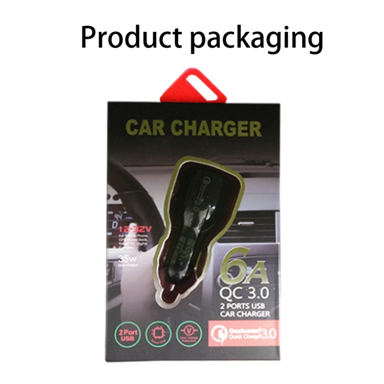 Qc3.0 Dual USB 6A Vehicle Fast Charger / Mobile Phone Tablet Fast Charging(Black) - Car Charger by PMC TechLife | Online Shopping South Africa | PMC TechLife