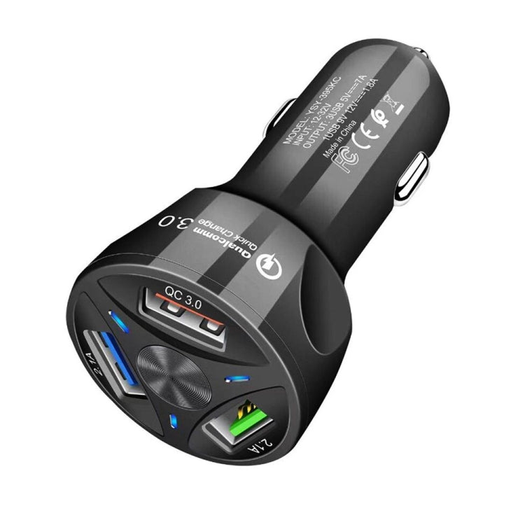 YSY-395KC QC3.0 3 USB 35W High Power Vehicle Charger / Mobile Phone Tablet Universal Vehicle Charger(Black) - free shipping - PMC TechLife - Order now!