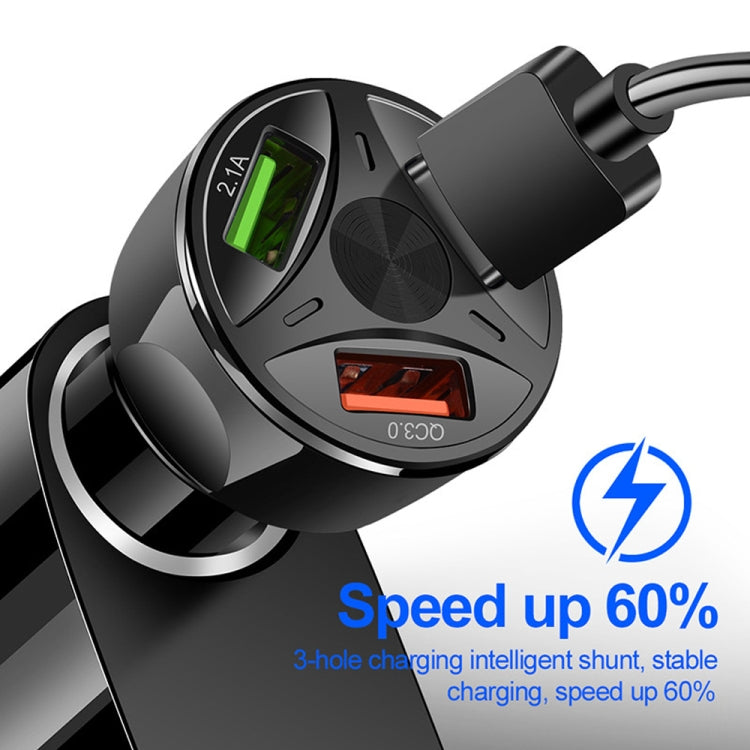 YSY-395KC QC3.0 3 USB 35W High Power Vehicle Charger / Mobile Phone Tablet Universal Vehicle Charger(Black) - free shipping - PMC TechLife - Order now!