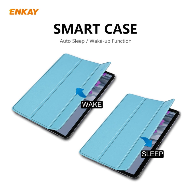 ENKAY ENK-8011 PU Leather + TPU Smart Case with Pen Slot for Samsung Galaxy Tab S8 / Galaxy Tab S7 11.0 T870 / T875(Light Blue) - Galaxy Tab S8 Cases by ENKAY | Online Shopping South Africa | PMC TechLife | Buy Now Pay Later Mobicred