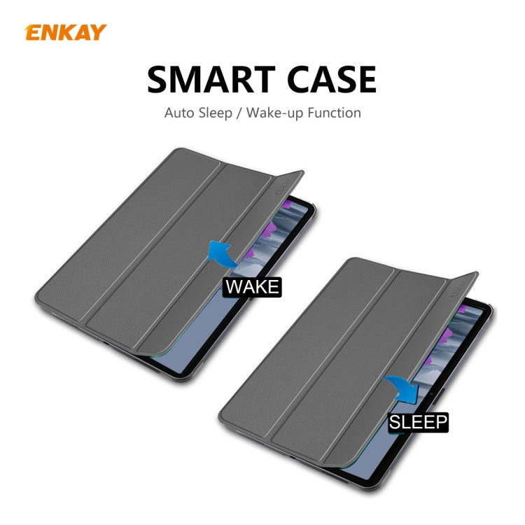 ENKAY ENK-8011 PU Leather + TPU Smart Case with Pen Slot for Samsung Galaxy Tab S8 / Galaxy Tab S7 11.0 T870 / T875(Grey) - Galaxy Tab S8 Cases by ENKAY | Online Shopping South Africa | PMC TechLife | Buy Now Pay Later Mobicred