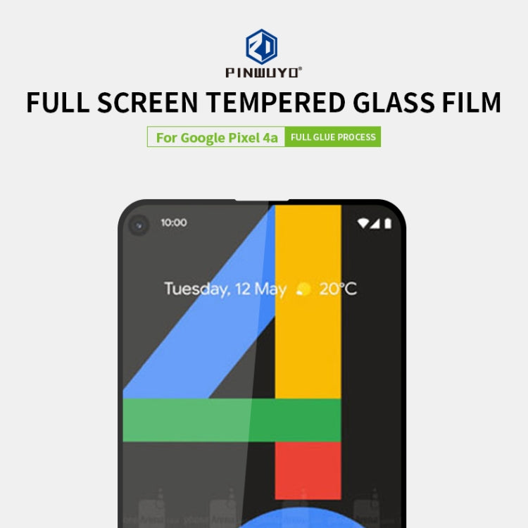 For Google Pixel4a PINWUYO 9H 2.5D Full Screen Tempered Glass Film(Black) - Google Tempered Glass by PINWUYO | Online Shopping South Africa | PMC TechLife | Buy Now Pay Later Mobicred