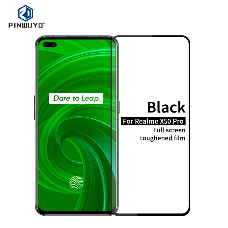 For OPPO Realme X50 Pro PINWUYO 9H 2.5D Full Screen Tempered Glass Film(Black) - Realme Tempered Glass by PINWUYO | Online Shopping South Africa | PMC TechLife | Buy Now Pay Later Mobicred