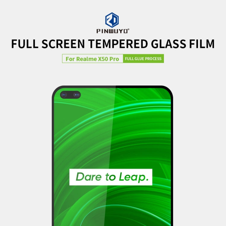 For OPPO Realme X50 Pro PINWUYO 9H 2.5D Full Screen Tempered Glass Film(Black) - Realme Tempered Glass by PINWUYO | Online Shopping South Africa | PMC TechLife | Buy Now Pay Later Mobicred