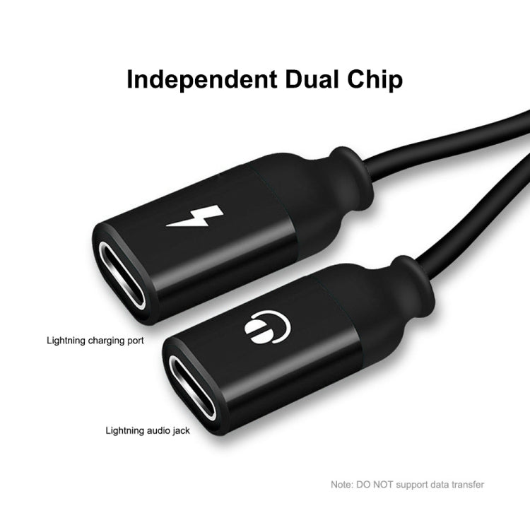 ENKAY ENK-AT104 8 Pin to Dual 8 Pin Charging Listen to Songs Aluminum Alloy Adapter Conversion Cable(Black) - Earphone Adapter by ENKAY | Online Shopping South Africa | PMC TechLife | Buy Now Pay Later Mobicred