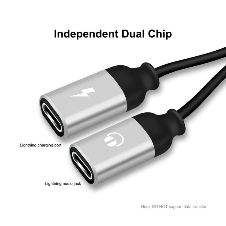 ENKAY ENK-AT104 8 Pin to Dual 8 Pin Charging Listen to Songs Aluminum Alloy Adapter Conversion Cable(Silver) - Earphone Adapter by ENKAY | Online Shopping South Africa | PMC TechLife | Buy Now Pay Later Mobicred