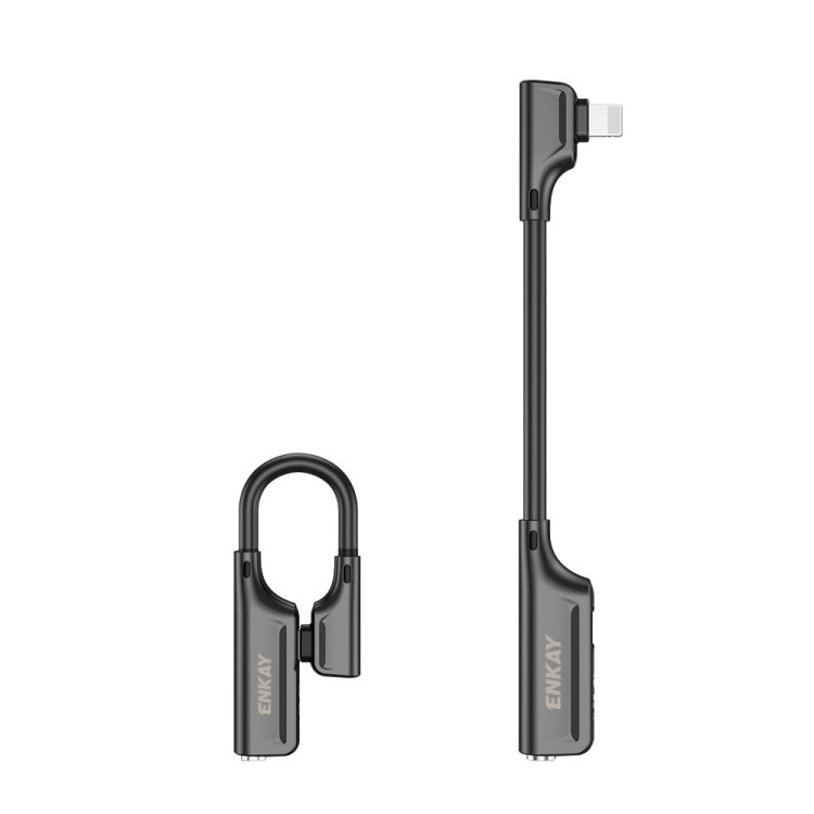 ENKAY ENK-AT103 8 Pin to 3.5mm Audio ��� 8 Pin Charging Interfaces Converter Zinc Alloy Adapter(Dark Grey) - free shipping - PMC TechLife - Order now!