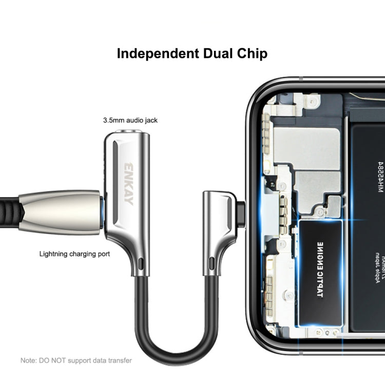 ENKAY ENK-AT103 8 Pin to 3.5mm Audio ��� 8 Pin Charging Interfaces Converter Zinc Alloy Adapter(Silver) - Cable & Splitter by ENKAY | Online Shopping South Africa | PMC TechLife | Buy Now Pay Later Mobicred