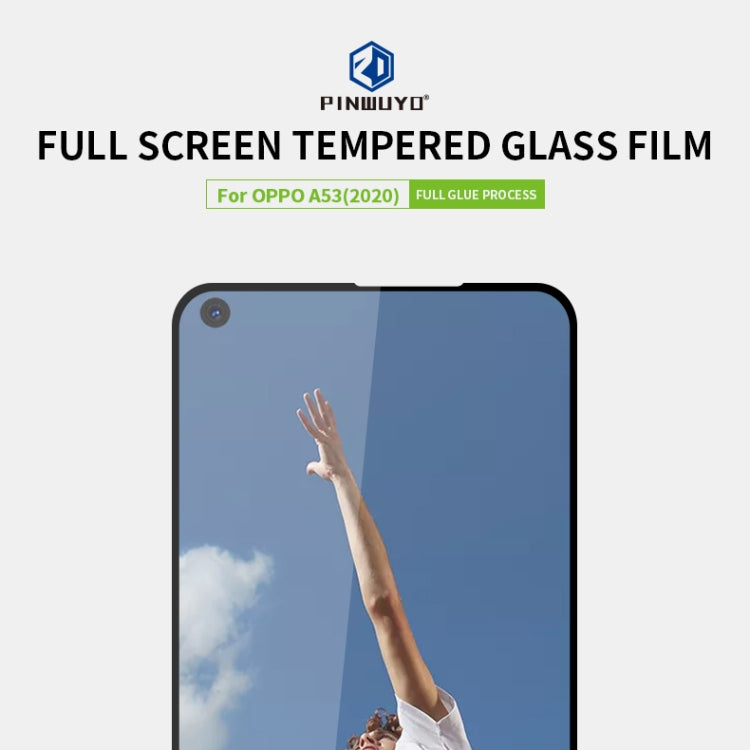 For OPPO A53 (2020) PINWUYO 9H 2.5D Full Screen Tempered Glass Film(Black) - OPPO Tempered Glass by PINWUYO | Online Shopping South Africa | PMC TechLife | Buy Now Pay Later Mobicred