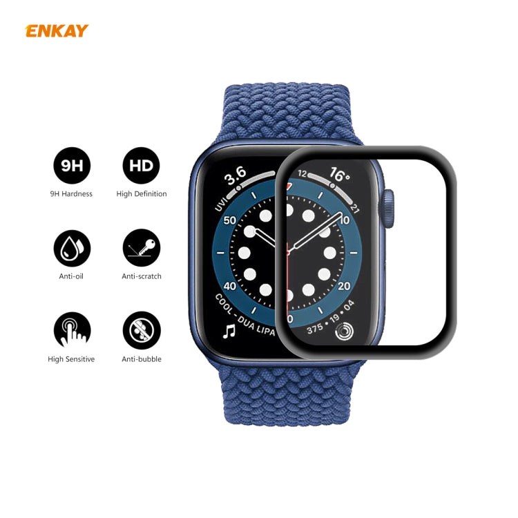 For Apple Watch 6/5/4/SE 44mm ENKAY Hat-Prince 0.2mm 9H Surface Hardness 3D Explosion-proof Aluminum Alloy Edge Full Screen Tempered Glass Screen Film - free shipping - PMC TechLife - Order now!