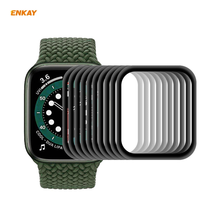10 PCS For Apple Watch Series 6/5/4/SE 44mm ENKAY Hat-Prince 3D Full Screen PET Curved Hot Bending HD Screen Protector Film(Black) - Watch Cases by ENKAY | Online Shopping South Africa | PMC TechLife | Buy Now Pay Later Mobicred
