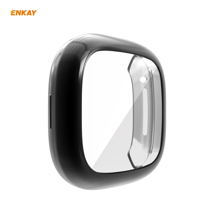 For Fitbit Versa 3 / Fitbit Sense ENKAY Hat-Prince ENK-AC8208 Full Coverage Electroplate TPU Soft Case(Black) - free shipping - PMC TechLife - Order now!