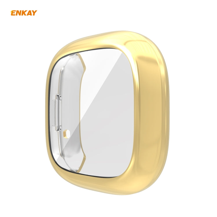 For Fitbit Versa 3 / Fitbit Sense ENKAY Hat-Prince ENK-AC8208 Full Coverage Electroplate TPU Soft Case(Gold) - free shipping - PMC TechLife - Order now!