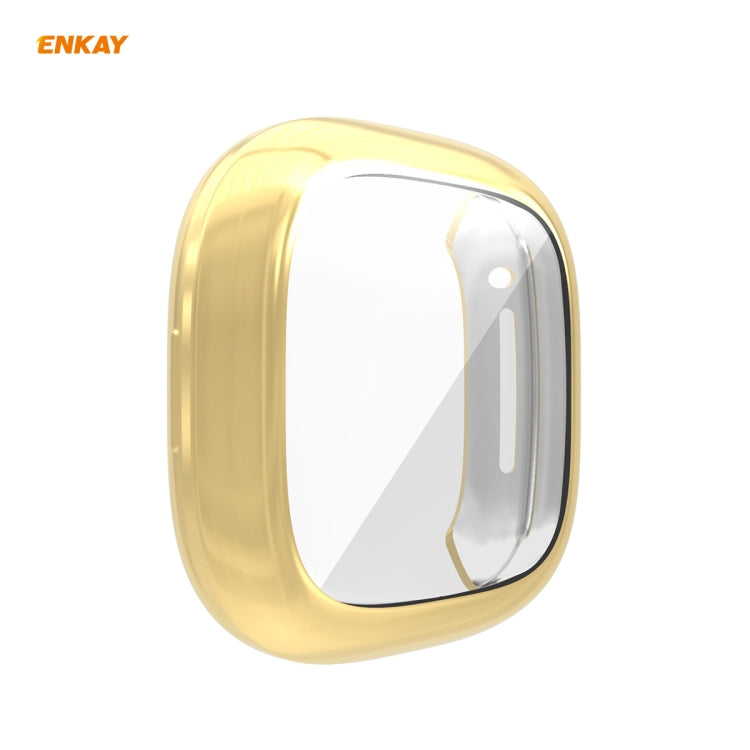 For Fitbit Versa 3 / Fitbit Sense ENKAY Hat-Prince ENK-AC8208 Full Coverage Electroplate TPU Soft Case(Gold) - free shipping - PMC TechLife - Order now!