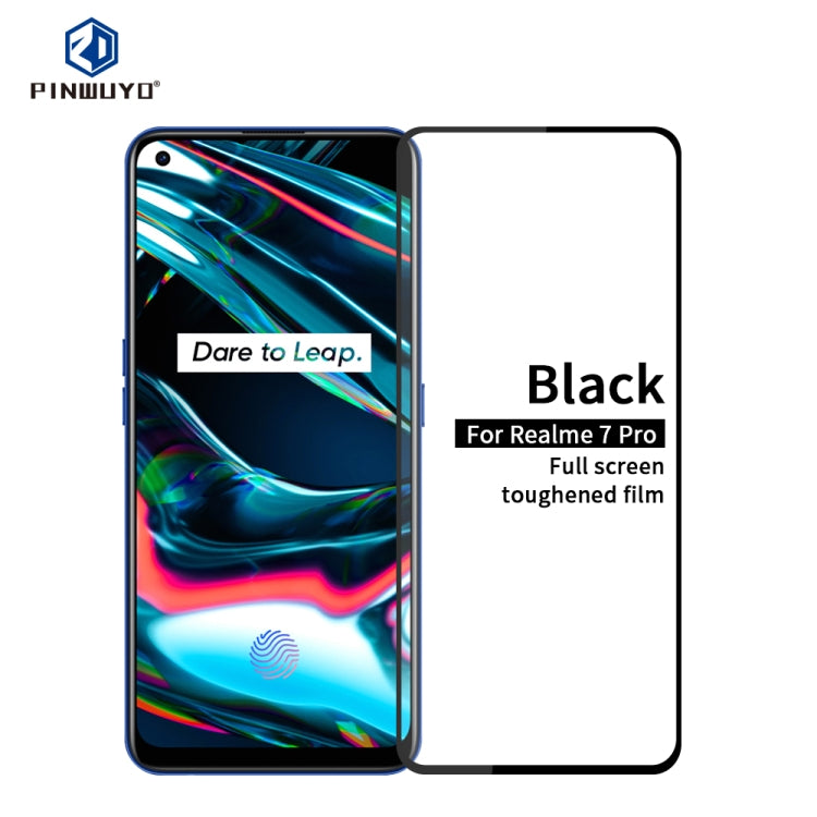 For OPPO Realme7 Pro PINWUYO 9H 2.5D Full Screen Tempered Glass Film(Black) - OPPO Tempered Glass by PINWUYO | Online Shopping South Africa | PMC TechLife | Buy Now Pay Later Mobicred