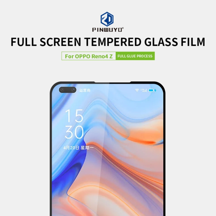 For OPPO Reno4Z PINWUYO 9H 2.5D Full Screen Tempered Glass Film(Black) - OPPO Tempered Glass by PINWUYO | Online Shopping South Africa | PMC TechLife | Buy Now Pay Later Mobicred