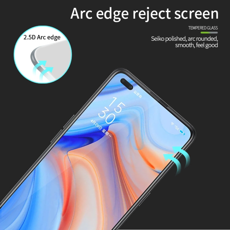 For OPPO Reno4Z PINWUYO 9H 2.5D Full Screen Tempered Glass Film(Black) - OPPO Tempered Glass by PINWUYO | Online Shopping South Africa | PMC TechLife | Buy Now Pay Later Mobicred