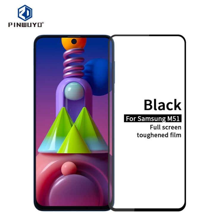 For Samsung Galaxy M51 PINWUYO 9H 2.5D Full Screen Tempered Glass Film(Black) - Galaxy Tempered Glass by PINWUYO | Online Shopping South Africa | PMC TechLife | Buy Now Pay Later Mobicred