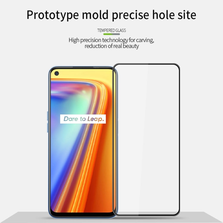 For OPPO Realme 7 PINWUYO 9H 3D Curved Full Screen Explosion-proof Tempered Glass Film(Black) - Realme Tempered Glass by PINWUYO | Online Shopping South Africa | PMC TechLife | Buy Now Pay Later Mobicred
