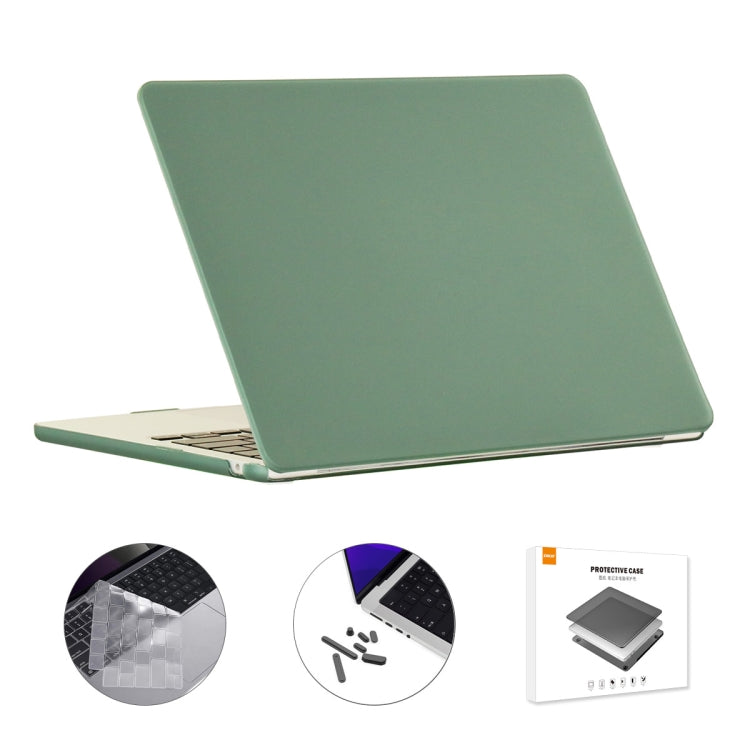 For MacBook Air 13.6 2022 A2681 EU Version ENKAY 3 in 1 Matte Laptop Case with TPU Keyboard Film / Anti-dust Plugs (Dark Green) - MacBook Air Cases by ENKAY | Online Shopping South Africa | PMC TechLife