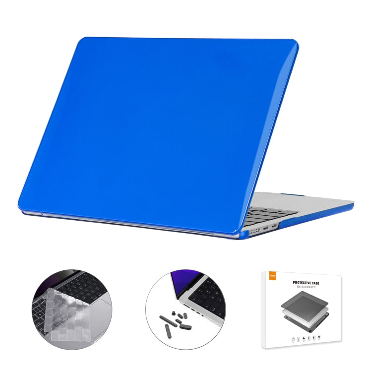 For MacBook Air 13.6 2022/2024 A2681 M2 / A3113 M3 EU Version ENKAY 3 in 1 Crystal Laptop Case with TPU Keyboard Film / Anti-dust Plugs (Dark Blue) - MacBook Air Cases by ENKAY | Online Shopping South Africa | PMC TechLife | Buy Now Pay Later Mobicred