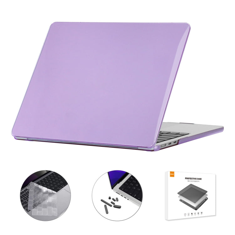For MacBook Air 13.6 2022 A2681 EU Version ENKAY 3 in 1 Crystal Laptop Case with TPU Keyboard Film / Anti-dust Plugs (Light Purple) - MacBook Air Cases by ENKAY | Online Shopping South Africa | PMC TechLife