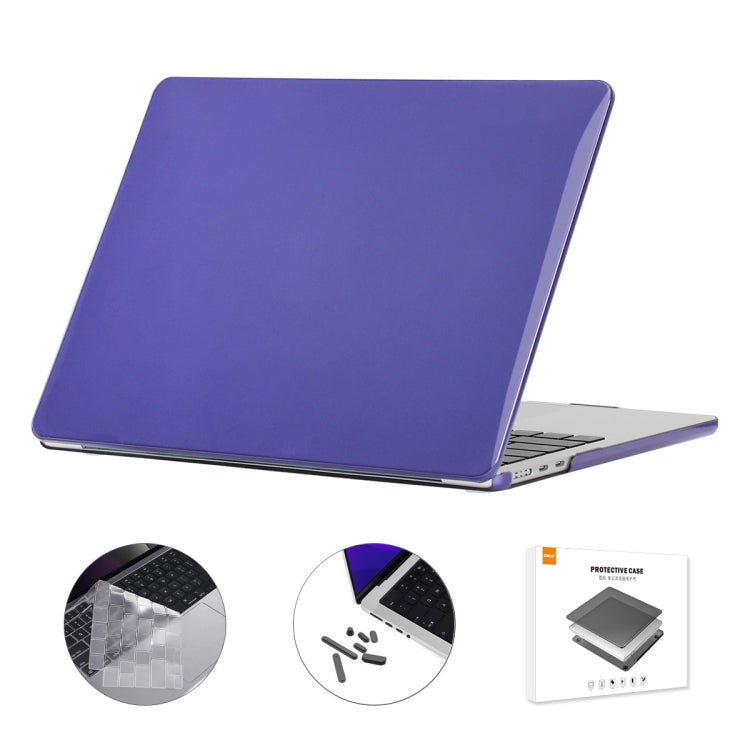 For MacBook Air 13.6 2022/2024 A2681 M2 / A3113 M3 US Version ENKAY 3 in 1 Crystal Laptop Case with TPU Keyboard Film / Anti-dust Plugs (Deep Purple) - free shipping - PMC TechLife - Order now!