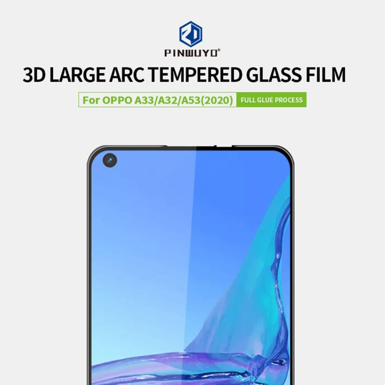 For OPPO A32 / A33 / A53 (2020) PINWUYO 9H 3D Curved Full Screen Explosion-proof Tempered Glass Film(Black) - free shipping - PMC TechLife - Order now!