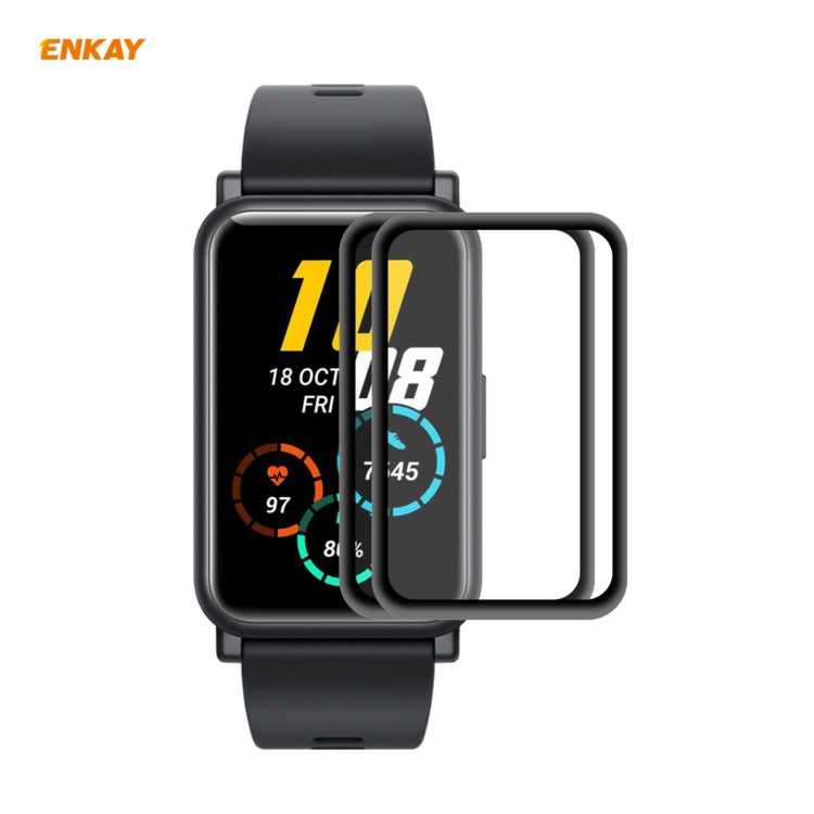2 PCS For Huawei Honor Watch ES ENKAY Hat-Prince 3D Full Screen Soft PC Edge + PMMA HD Screen Protector Film - Screen Protector by ENKAY | Online Shopping South Africa | PMC TechLife | Buy Now Pay Later Mobicred