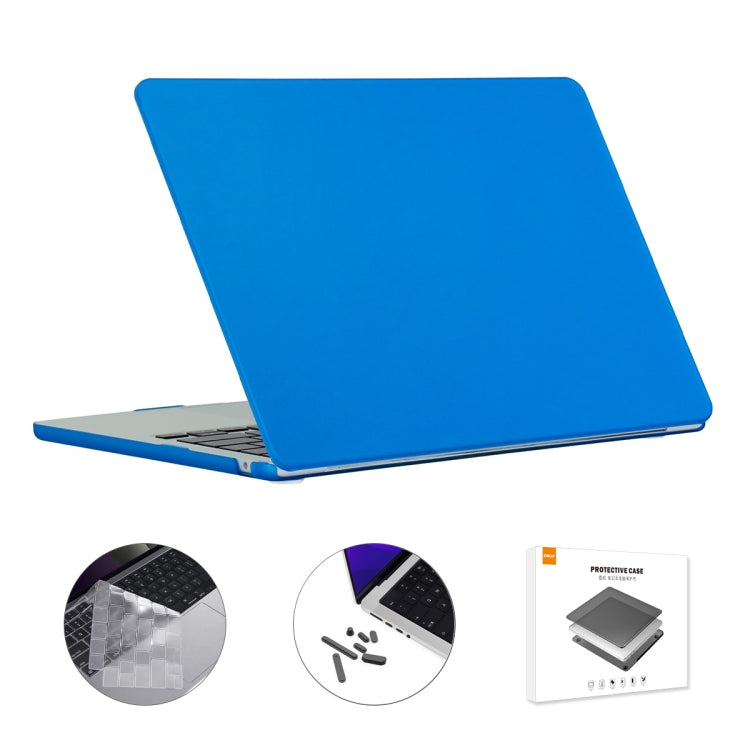 For MacBook Air 13.6 2022/2024 A2681 M2 / A3113 M3 US Version ENKAY 3 in 1 Matte Laptop Case with TPU Keyboard Film / Anti-dust Plugs (Dark Blue) - MacBook Air Cases by ENKAY | Online Shopping South Africa | PMC TechLife | Buy Now Pay Later Mobicred