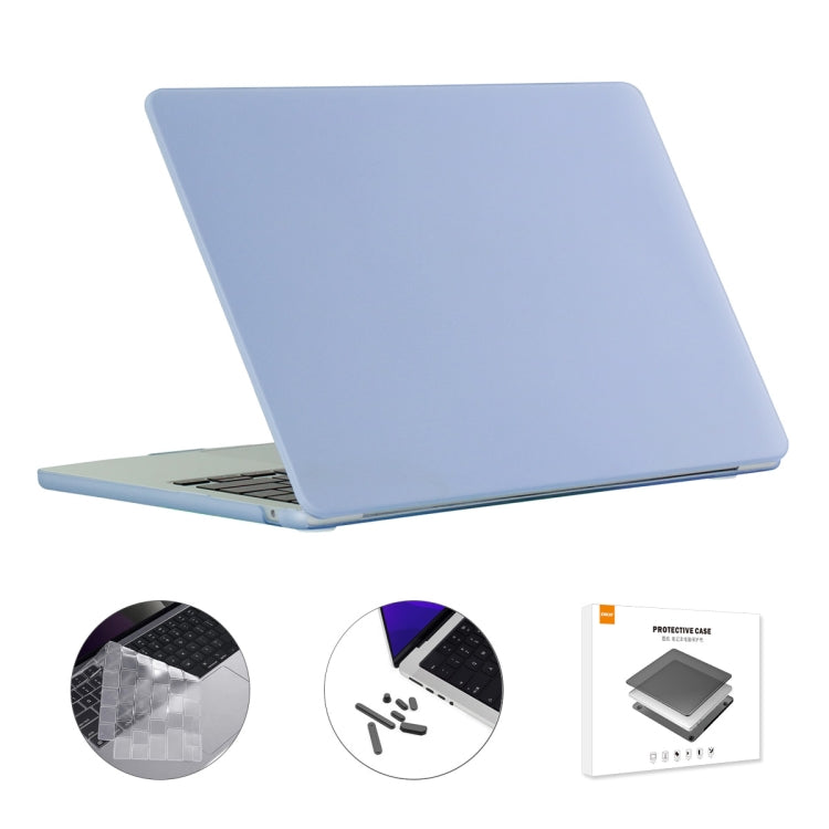 For MacBook Air 13.6 2022 A2681 US Version ENKAY 3 in 1 Matte Laptop Case with TPU Keyboard Film / Anti-dust Plugs (Sierra Blue) - MacBook Air Cases by ENKAY | Online Shopping South Africa | PMC TechLife