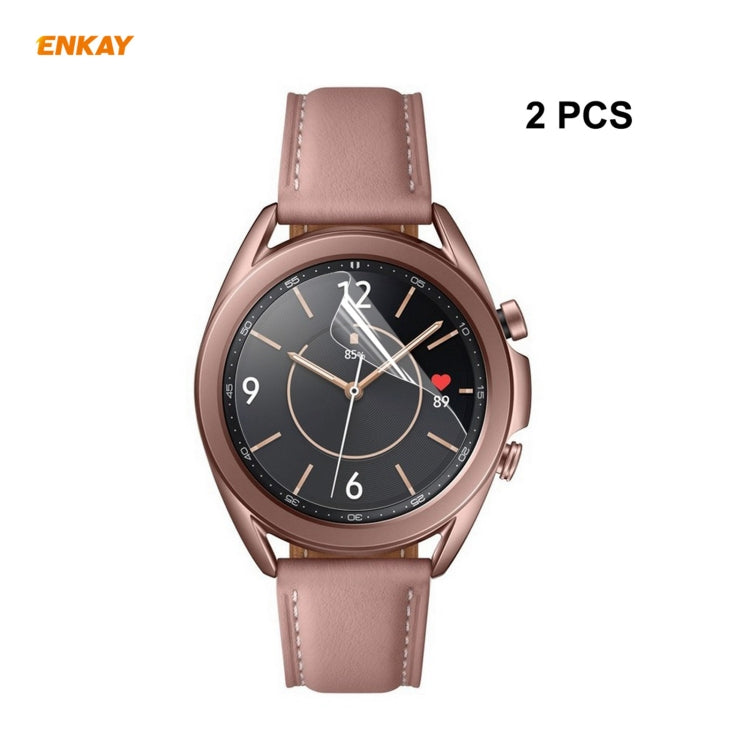 For Samsung Galaxy Watch3 41mm 2 PCS ENKAY Hat-Prince Clear HD PET Screen Protector Film - Screen Protector by ENKAY | Online Shopping South Africa | PMC TechLife | Buy Now Pay Later Mobicred