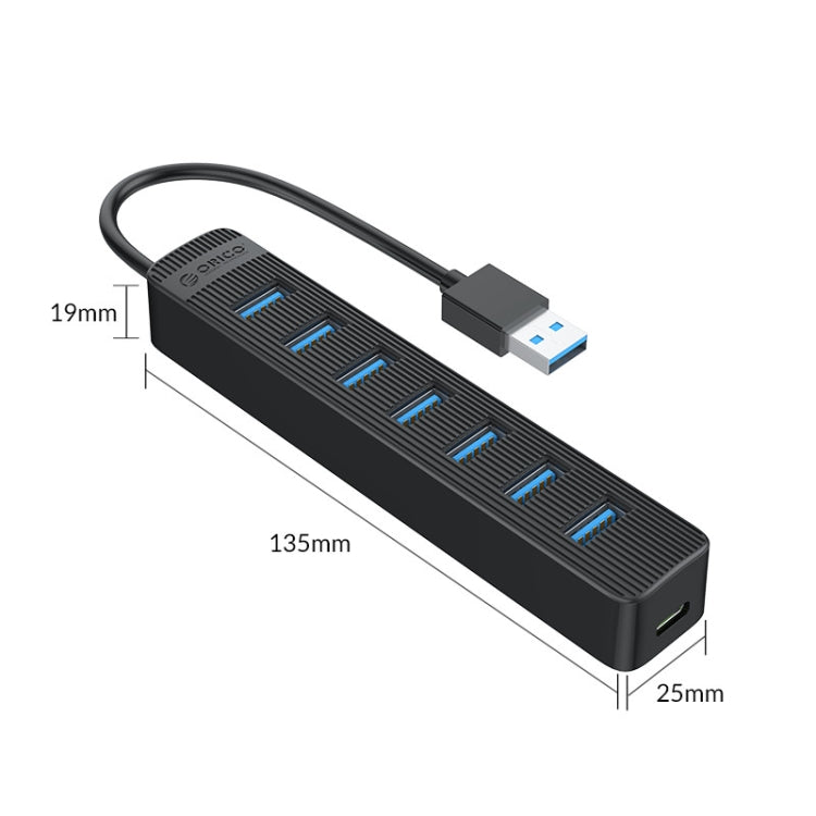ORICO TWU3-7A-BK 7-Port USB 3.0 HUB - USB 3.0 HUB by ORICO | Online Shopping South Africa | PMC TechLife | Buy Now Pay Later Mobicred
