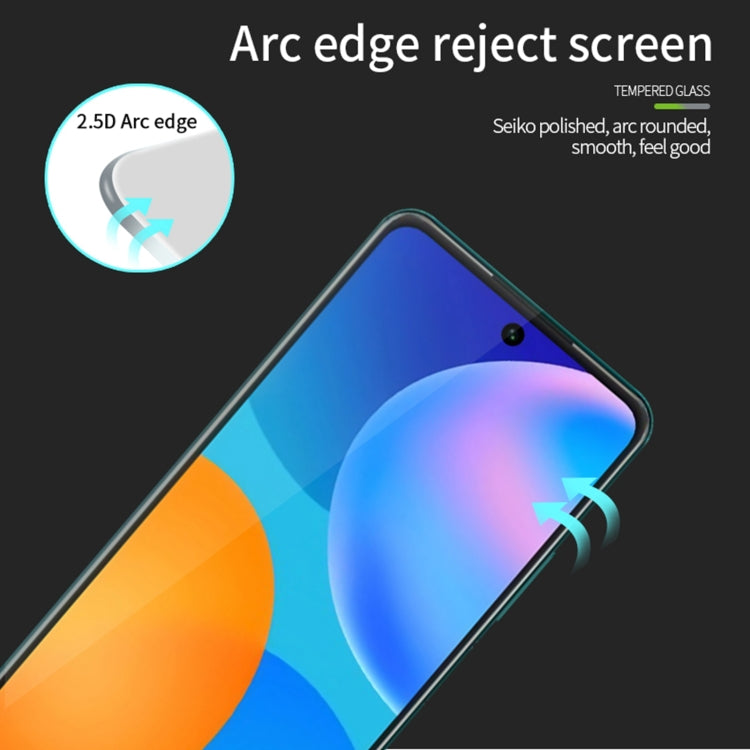For Huawei P smart 2021 PINWUYO 9H 2.5D Full Screen Tempered Glass Film(Black) - Huawei Tempered Glass by PINWUYO | Online Shopping South Africa | PMC TechLife | Buy Now Pay Later Mobicred