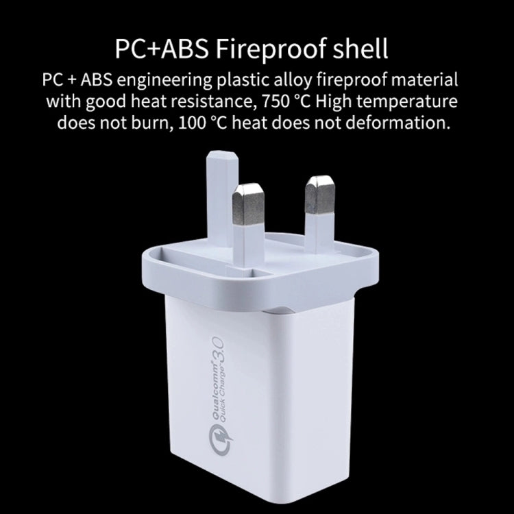 SDC-30W 2 in 1 USB to USB-C / Type-C Data Cable + 30W QC 3.0 USB + 2.4A Dual USB 2.0 Ports Mobile Phone Tablet PC Universal Quick Charger Travel Charger Set, UK Plug - USB Charger by PMC TechLife | Online Shopping South Africa | PMC TechLife