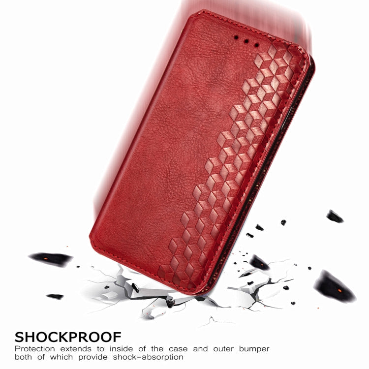 For vivo Y20 Cubic Grid Pressed Horizontal Flip Magnetic PU Leather Case with Holder & Card Slots & Wallet(Red) - free shipping - PMC TechLife - Order now!
