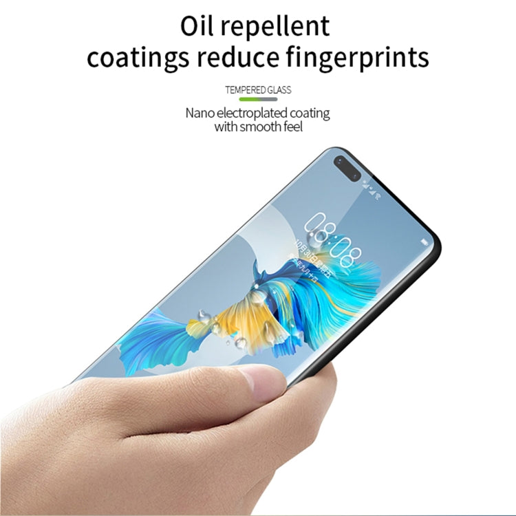 For Huawei Mate40 Pro PINWUYO 9H 3D Hot Bending Tempered Glass Film(Black) - Huawei Tempered Glass by PINWUYO | Online Shopping South Africa | PMC TechLife | Buy Now Pay Later Mobicred