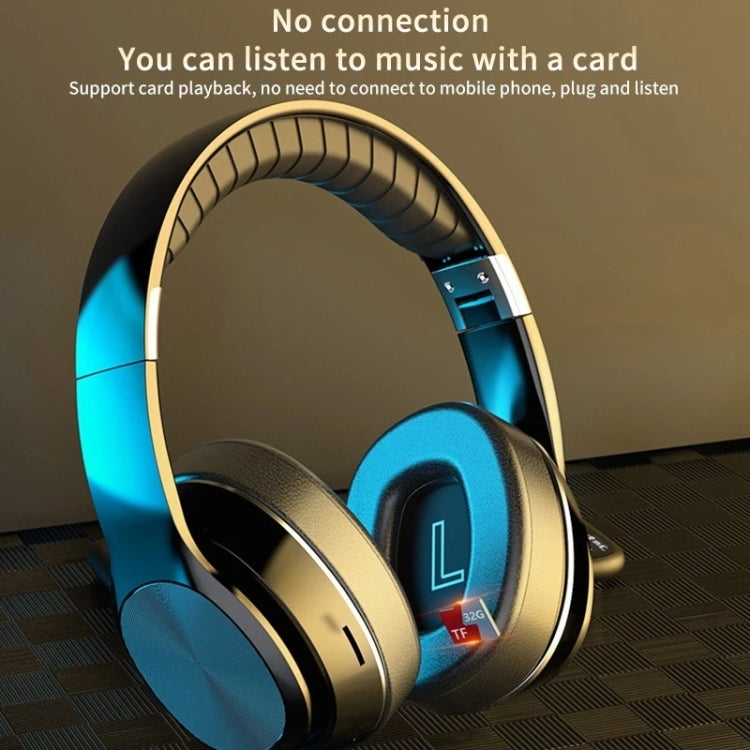 VJ320 Bluetooth 5.0 Head-mounted Foldable Wireless Headphones Support TF Card with Mic(Blue) - Headset & Headphone by PMC TechLife | Online Shopping South Africa | PMC TechLife