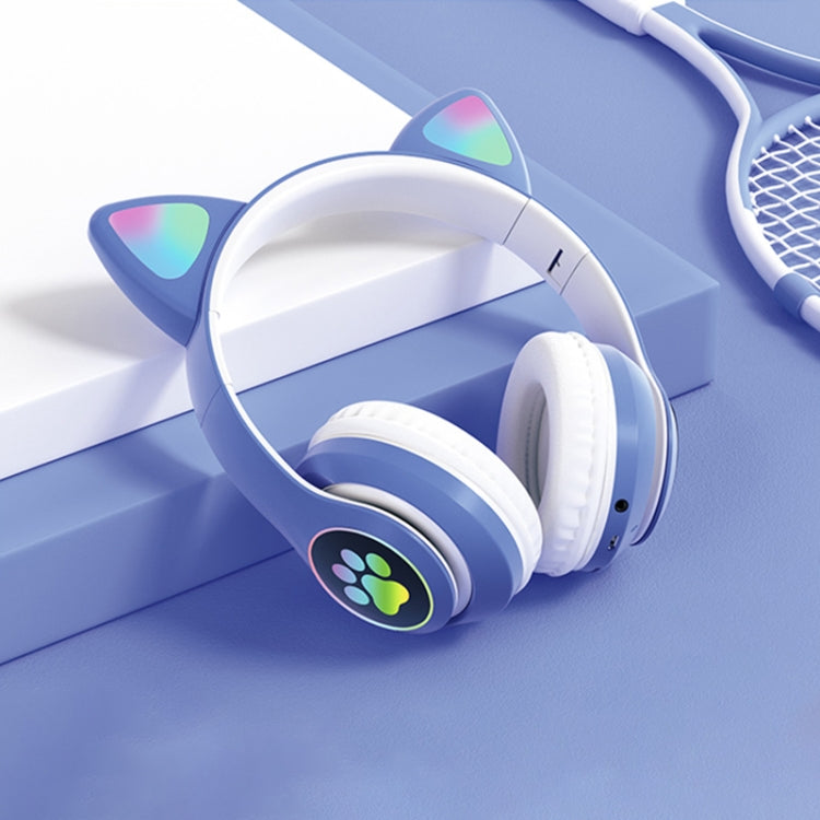 T&G TN-28 3.5mm Bluetooth 5.0 Dual Connection RGB Cat Ear Bass Stereo Noise-cancelling Headphones Support TF Card With Mic(Blue) - Headset & Headphone by T&G | Online Shopping South Africa | PMC TechLife | Buy Now Pay Later Mobicred