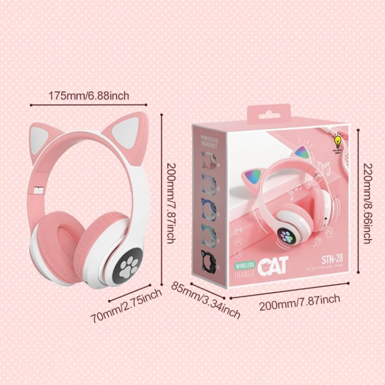 T&G TN-28 3.5mm Bluetooth 5.0 Dual Connection RGB Cat Ear Bass Stereo Noise-cancelling Headphones Support TF Card With Mic(Blue) - Headset & Headphone by T&G | Online Shopping South Africa | PMC TechLife | Buy Now Pay Later Mobicred