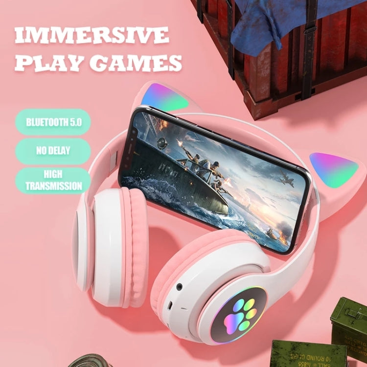 T&G TN-28 3.5mm Bluetooth 5.0 Dual Connection RGB Cat Ear Bass Stereo Noise-cancelling Headphones Support TF Card With Mic(Green) - Headset & Headphone by T&G | Online Shopping South Africa | PMC TechLife | Buy Now Pay Later Mobicred