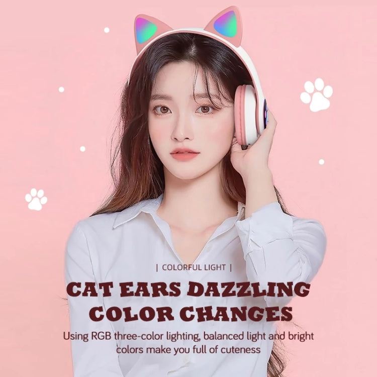 T&G TN-28 3.5mm Bluetooth 5.0 Dual Connection RGB Cat Ear Bass Stereo Noise-cancelling Headphones Support TF Card With Mic(Purple) - Headset & Headphone by T&G | Online Shopping South Africa | PMC TechLife | Buy Now Pay Later Mobicred
