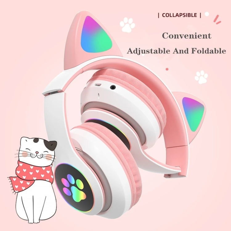 T&G TN-28 3.5mm Bluetooth 5.0 Dual Connection RGB Cat Ear Bass Stereo Noise-cancelling Headphones Support TF Card With Mic(Purple) - Headset & Headphone by T&G | Online Shopping South Africa | PMC TechLife | Buy Now Pay Later Mobicred