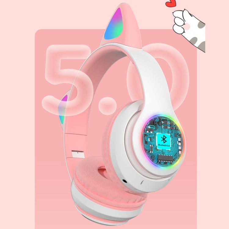 T&G TN-28 3.5mm Bluetooth 5.0 Dual Connection RGB Cat Ear Bass Stereo Noise-cancelling Headphones Support TF Card With Mic(Blue) - Headset & Headphone by T&G | Online Shopping South Africa | PMC TechLife | Buy Now Pay Later Mobicred