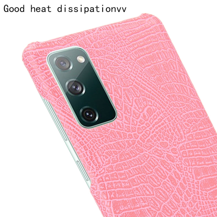 For Samsung Galaxy S20 FE Shockproof Crocodile Texture PC + PU Case(Pink) - Galaxy S20 FE Cases by NILLKIN | Online Shopping South Africa | PMC TechLife