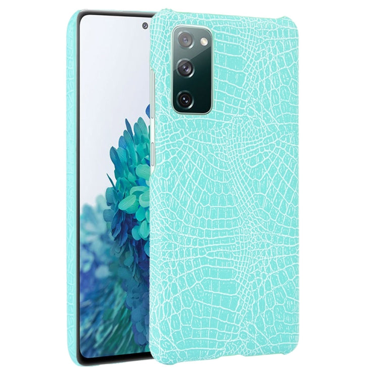 For Samsung Galaxy S20 FE Shockproof Crocodile Texture PC + PU Case(Light Green) - Galaxy S20 FE Cases by NILLKIN | Online Shopping South Africa | PMC TechLife