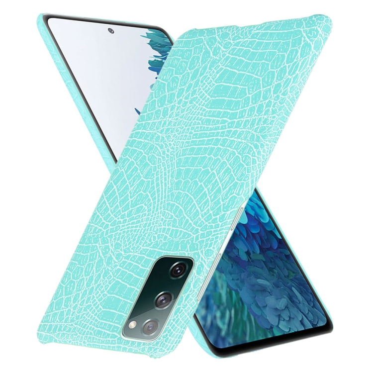 For Samsung Galaxy S20 FE Shockproof Crocodile Texture PC + PU Case(Light Green) - Galaxy S20 FE Cases by NILLKIN | Online Shopping South Africa | PMC TechLife