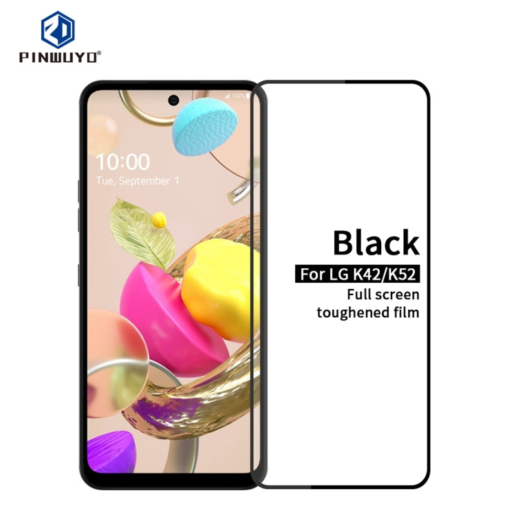 For LG K42 / K52 PINWUYO 9H 2.5D Full Screen Tempered Glass Film(Black) - free shipping - PMC TechLife - Order now!