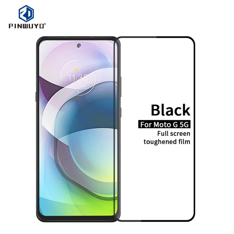 For MOTO G 5G PINWUYO 9H 2.5D Full Screen Tempered Glass Film(Black) - Motorola Tempered Glass by PINWUYO | Online Shopping South Africa | PMC TechLife | Buy Now Pay Later Mobicred